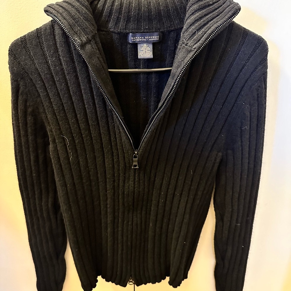 Vintage Banana Republic Lambswool Cashmere Full Zip Sweater